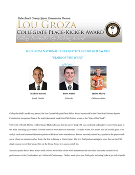 Lou Groza National Collegiate Place Kicker Award