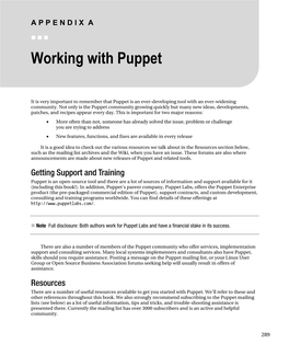 Working with Puppet