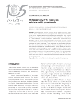 Phylogeography of the Neotropical Epiphytic Orchid, Genus Dracula