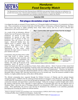 Honduras Food Security Watch