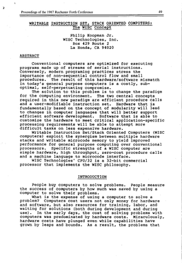 Writable Instruction Set Stack Oriented Computers