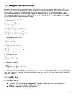 Integration by Substitution