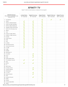 XFINITY TV Cable TV with the Most Channels