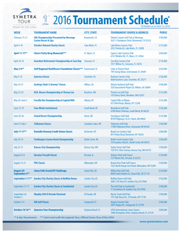 2016Tournament Schedule*