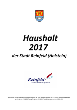 Der Stadt Reinfeld (Holstein)