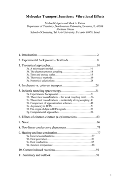 Molecular Transport Junctions: Vibrational Effects