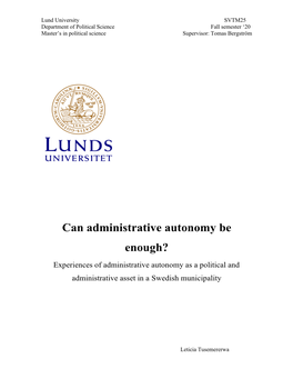 Can Administrative Autonomy Be Enough?