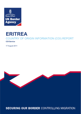 ERITREA COUNTRY of ORIGIN INFORMATION (COI) REPORT COI Service