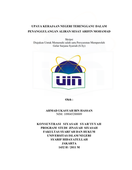 Upaya Kerajaan Negeri Terengganu Dalam Penanggulangan Aliran Sesat Arifin Mohamad