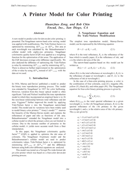 A Printer Model for Color Printing