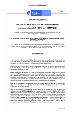 Que El 14 De Febrero De 2013 Bajo El Radicado EXTMI13-0004514, Se