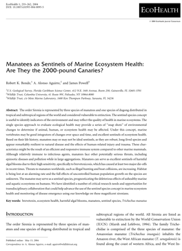 Manatees As Sentinels of Marine Ecosystem Health: Are They the 2000-Pound Canaries?