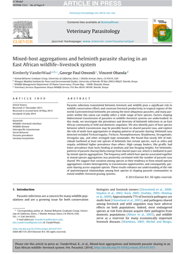 Mixed-Host Aggregations and Helminth Parasite Sharing in an East African