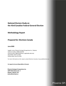 National Electors Study on the 43Rd Canadian Federal General Election