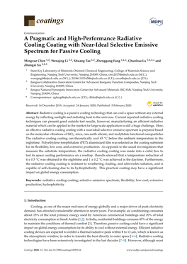 A Pragmatic and High-Performance Radiative Cooling Coating with Near-Ideal Selective Emissive Spectrum for Passive Cooling