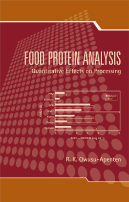 Food Protein Analysis: Qualitative Effects on Processing