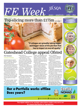 Gateshead College Appeal Ofsted Going to Dwell on It”