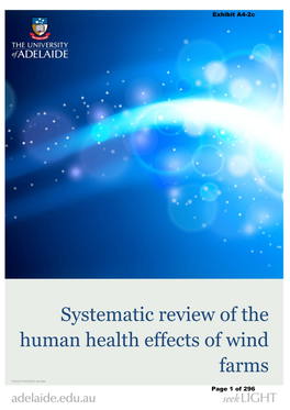 Systematic Review of the Human Health Effects of Wind Farms