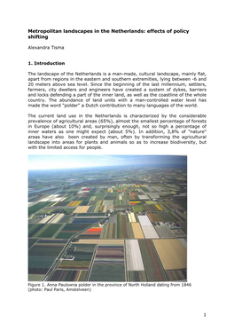 Metropolitan Landscapes in the Netherlands: Effects of Policy Shifting