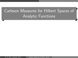 Carleson Measures for Hilbert Spaces of Analytic Functions