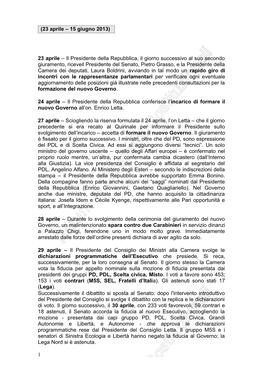 Il Presidente Della Repubblica, Il Giorno Successivo Al Suo Secondo