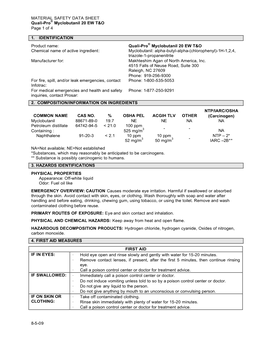 MATERIAL SAFETY DATA SHEET Quali-Pro Myclobutanil 20 EW T&O