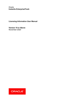 Licensing Information User Manual