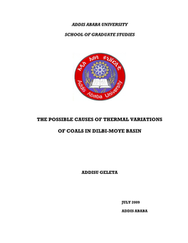 The Possible Causes of Thermal Variations of Coals in Dilbi-Moye Basin, Jimma Zone, Oromia National Regional State, Southwestern Ethiopia