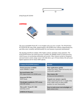 Compaq Ipaq Pocket PC H3950