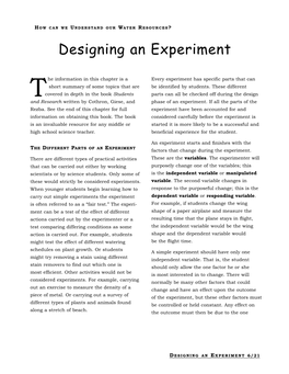 Designing an Experiment