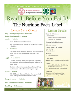 The Nutrition Facts Label