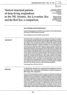 Vertical Structural Patterns of Deep-Living Zooplankton