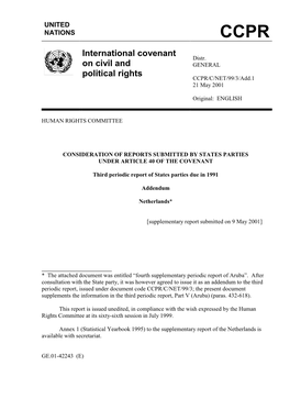 International Covenant on Civil and Political Rights, and in Accordance with the Guidelines on Periodic Reports Adopted by the Human Rights Committee