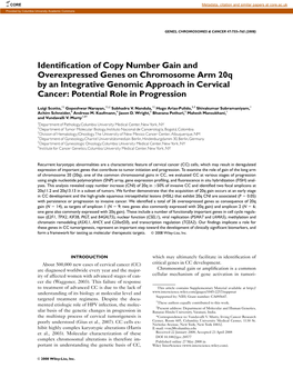 Identification of Copy Number Gain and Overexpressed Genes On