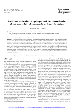 Collisional Excitation of Hydrogen and the Determination of the Primordial Helium Abundance from H II Regions