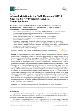 A Novel Mutation in the Stalk Domain of KIF5A Causes a Slowly Progressive Atypical Motor Syndrome