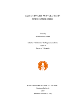 Oxygen Isotopes and Volatiles in Martian Meteorites