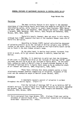 General Features of Quaternary Volcanism in Central-South Chile*