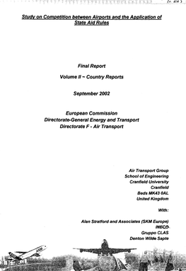 Study on Competition Between Airports and the Application of State Aid Rules