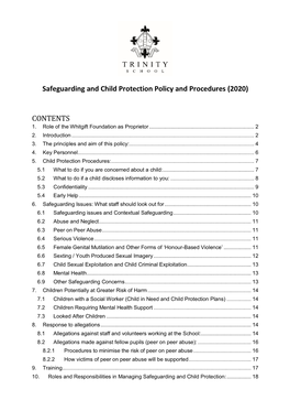 Safeguarding and Child Protection Policy and Procedures (2020)