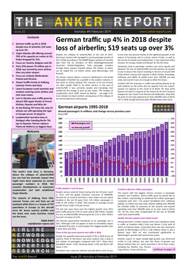 German Traffic up 4% in 2018 Despite Loss of Airberlin; S19 Seats up Over 3%