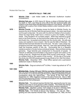 Wichita Falls Time Line 1