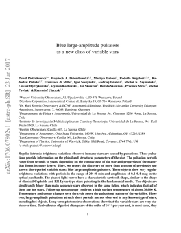 Blue Large-Amplitude Pulsators As a New Class of Variable Stars