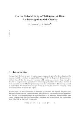 On the Subadditivity of Tail-Value at Risk: an Investigation with Copulas