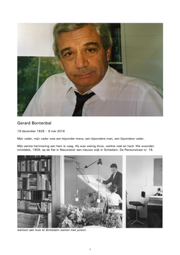 In Memoriam Gerard Bontenbal Website