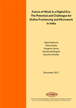 The Potential and Challenges for Online Freelancing and Microwork in India