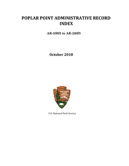 Poplar Point Administrative Record Index