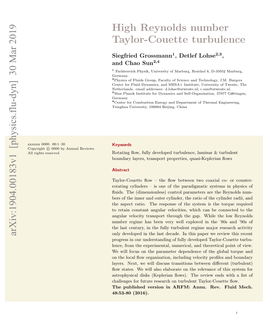 High Reynolds Number Taylor-Couette Turbulence