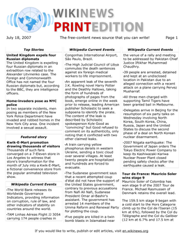 July 18, 2007 the Free-Content News Source That You Can Write! Page 1