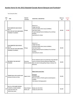 2011 Auction Catalogue